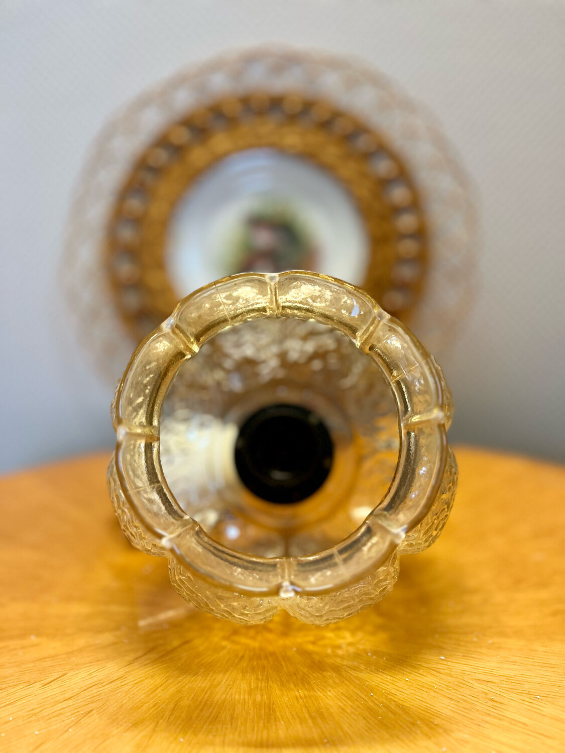 Vintage glass pendant lamp 1960