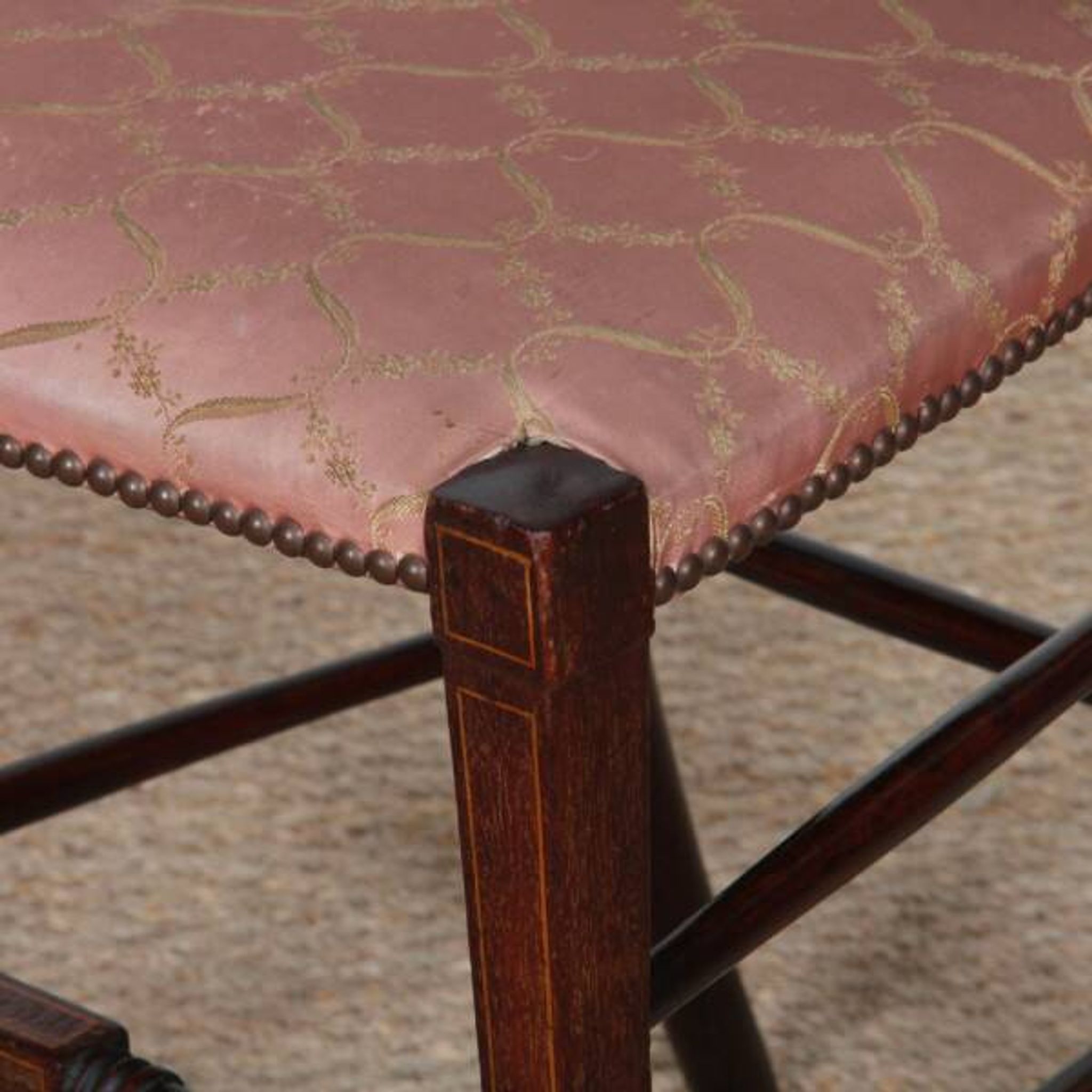 Pair of chairs, English work from the late 19th century.