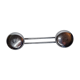 Vintage chrome metal wall coat rack, 2 hooks, 23 cm