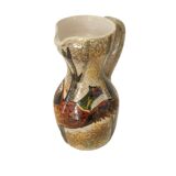 Ceramic pitcher with Pheasant motif (hunting) Signed (Signature to be identified)
