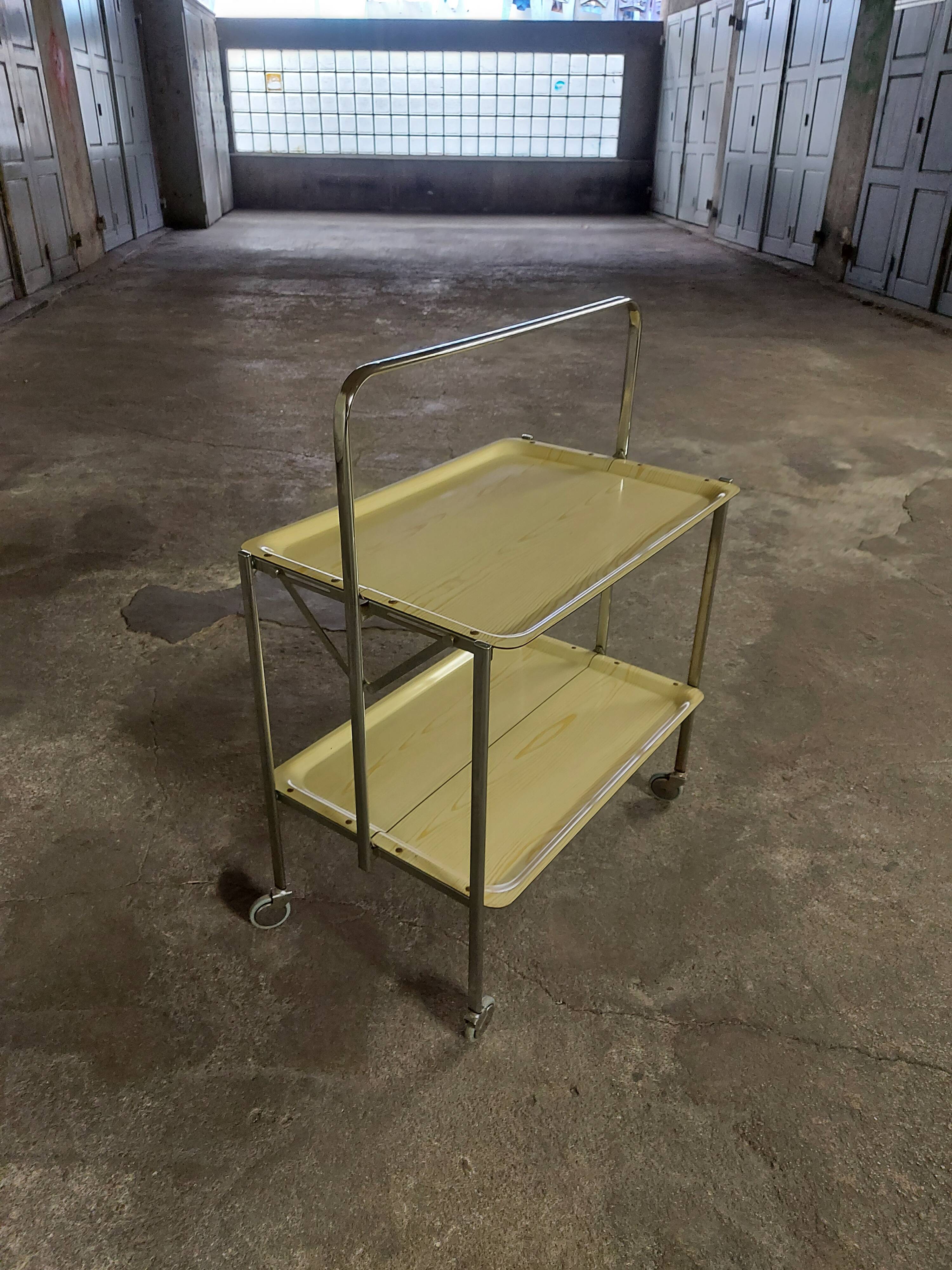Italian vintage 70's foldable rolling service, speedy