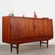 Buffet haut en teck, design danois, années 1970, fabriqué par Børge Dam