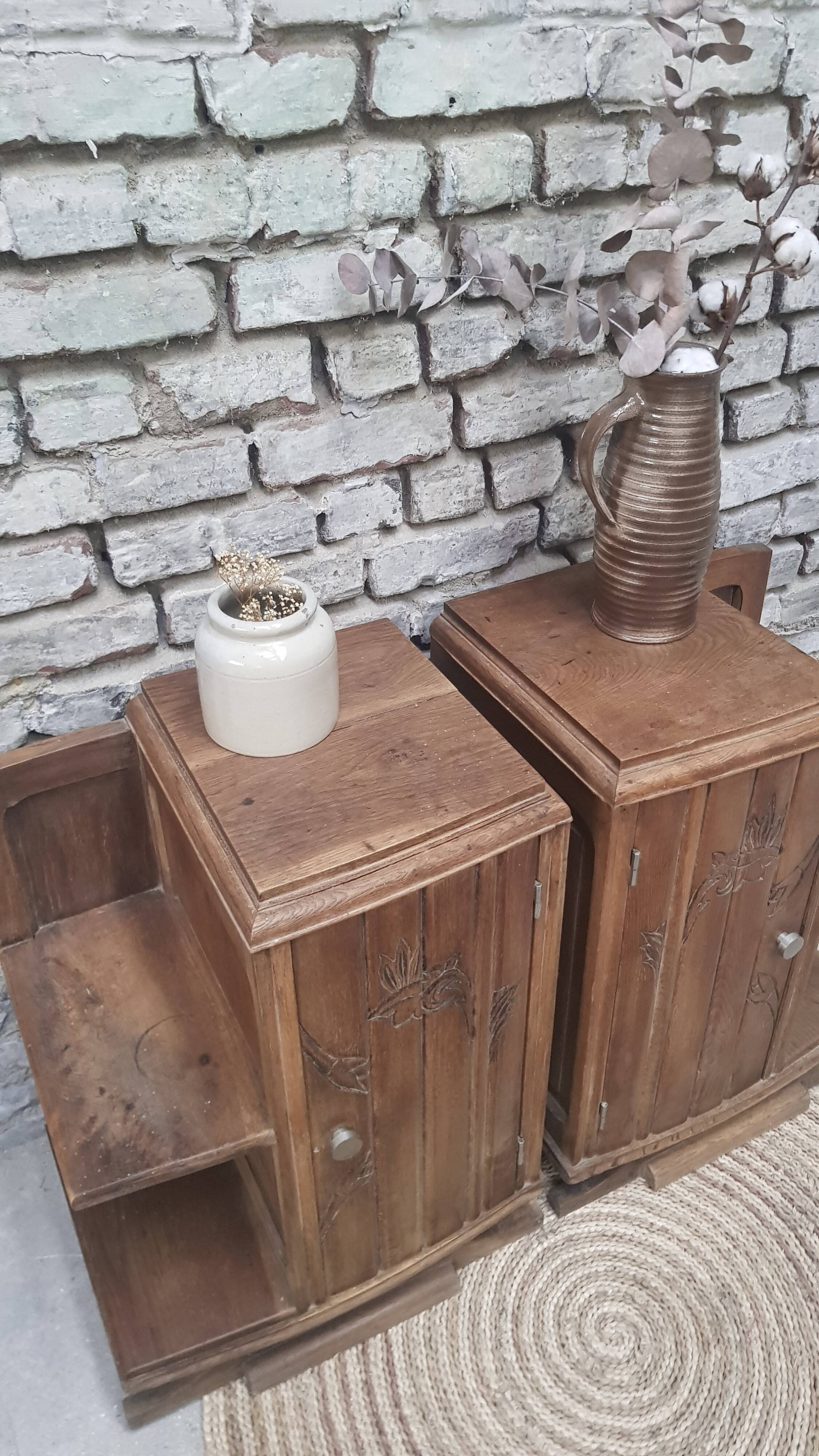Pair of art deco bedside tables