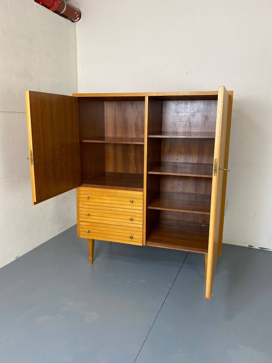 Mid-Century Modernist Highboard in Wood, 1950s