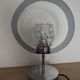 Space age lamp with bubbled glass