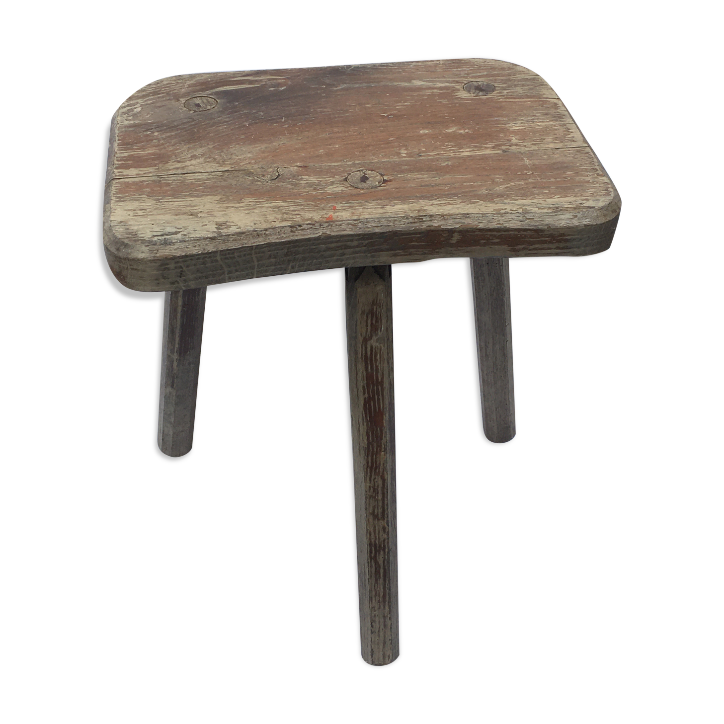 Solid wood milking stool