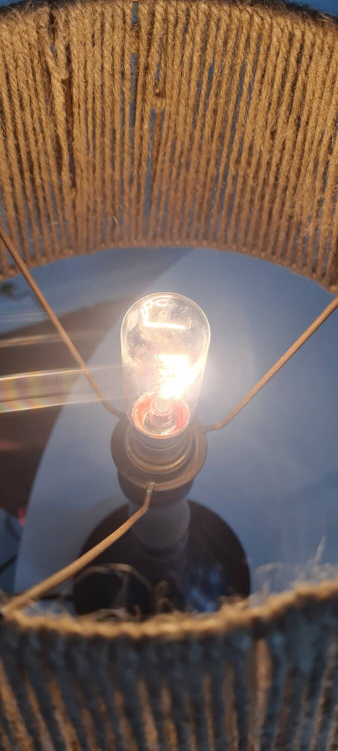 Turned wood lamp circa 1950