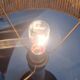 Turned wood lamp circa 1950