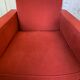 Vintage cubic armchair covered with red fabric