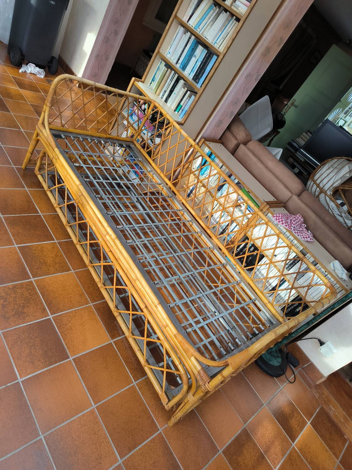 Rattan trundle bed 1960