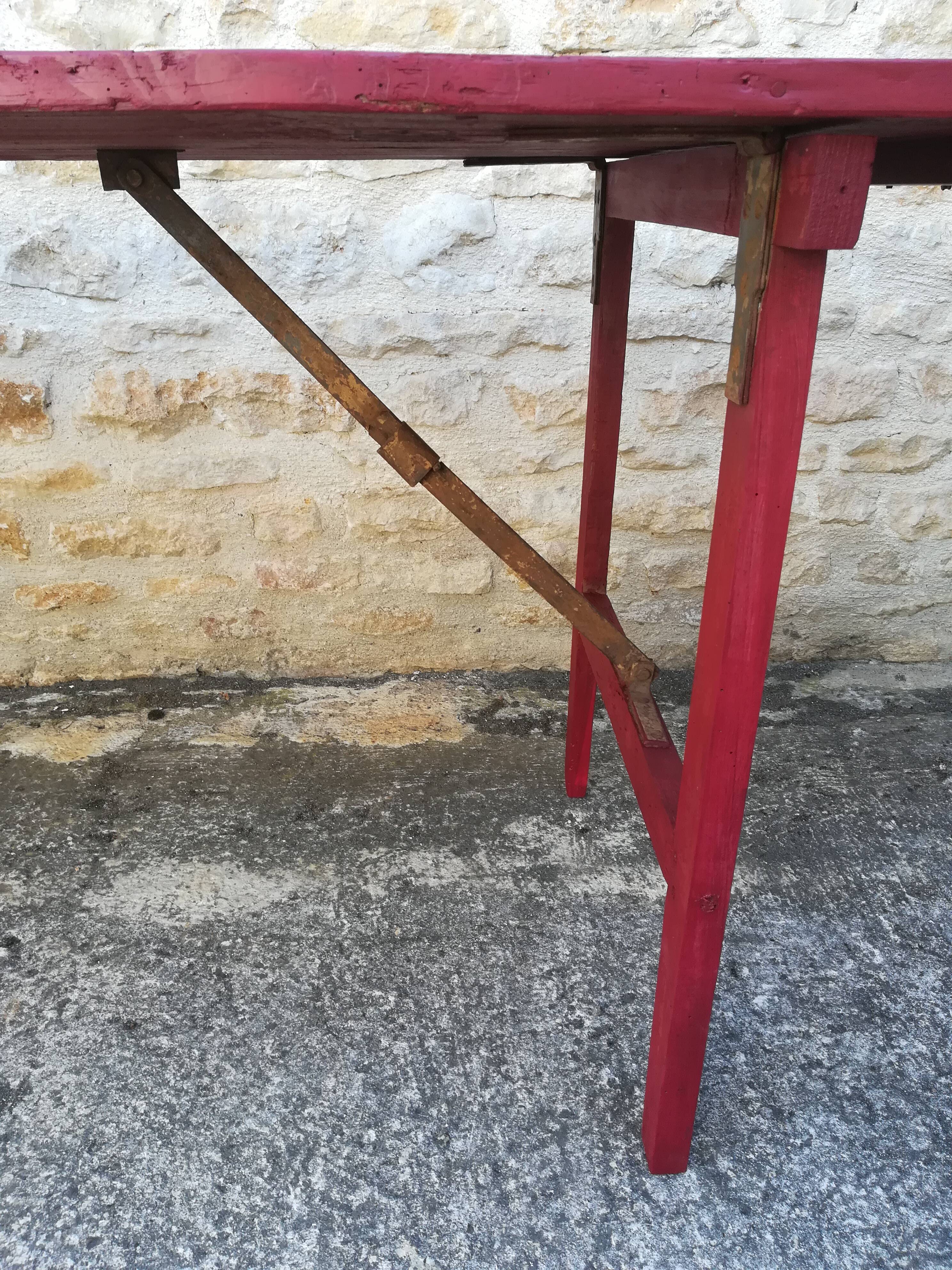 Folding brewery table