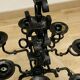 Black brutalist candlestick with 7 lights