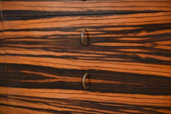 Designer sideboard in Gabonese ebony, 1 door, 12 drawers, 1960s