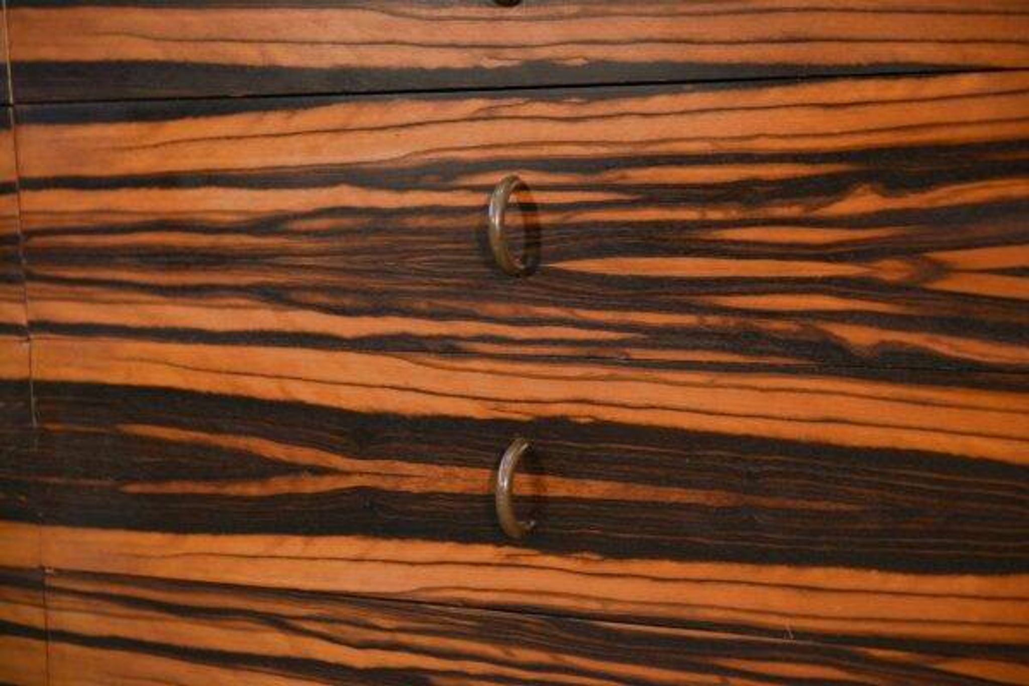 Designer sideboard in Gabonese ebony, 1 door, 12 drawers, 1960s