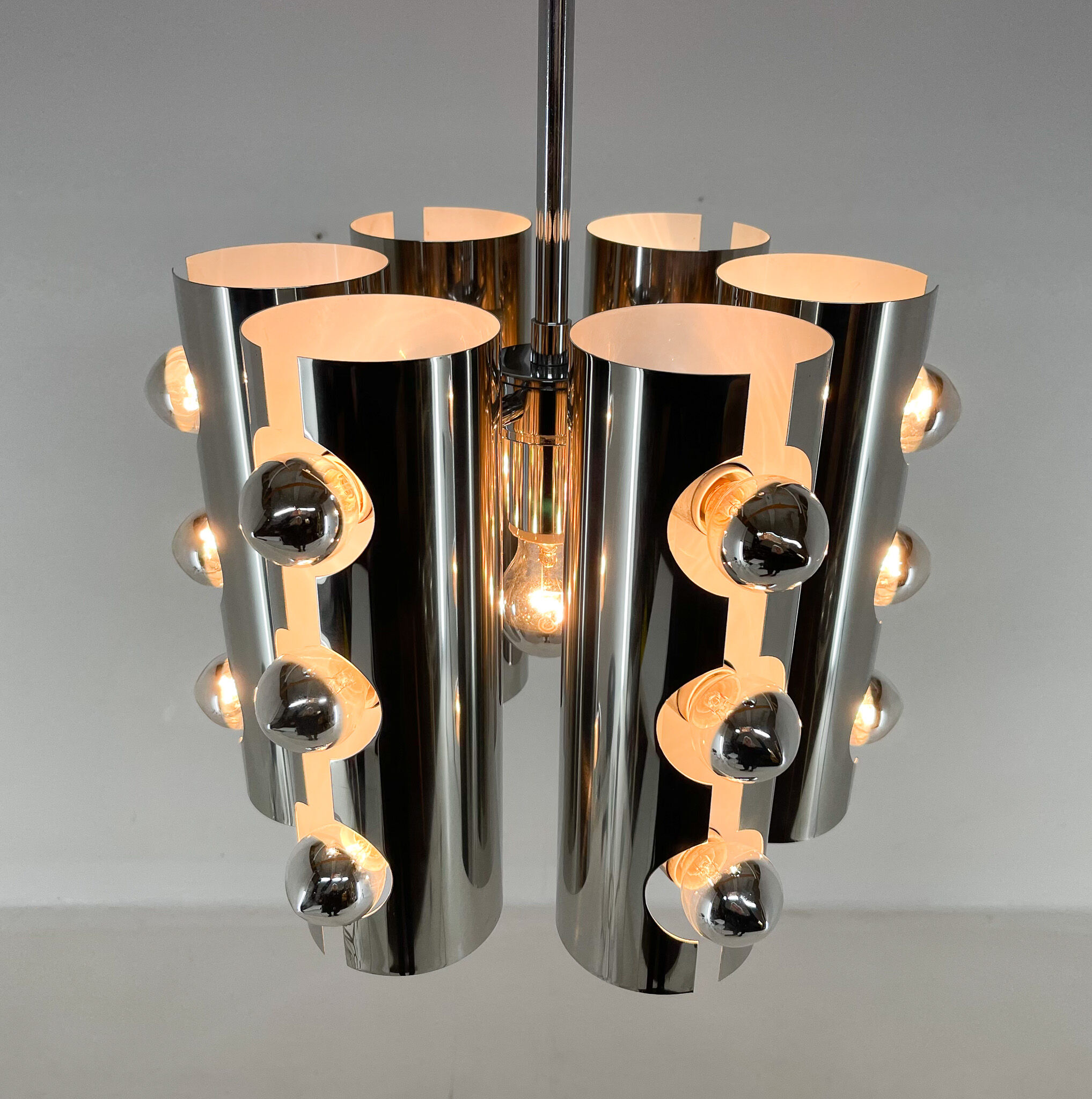 1960's italian chrom chandelier