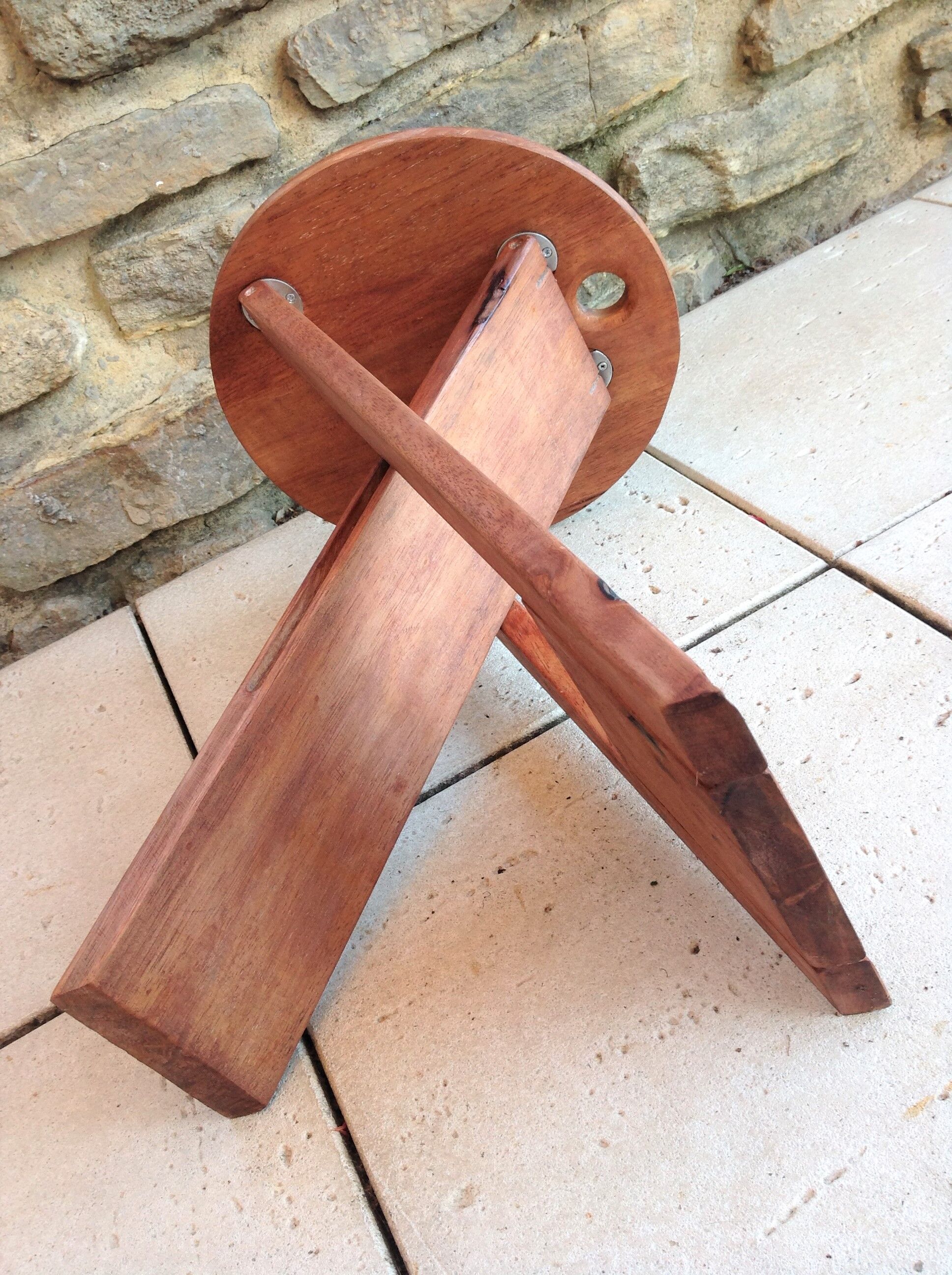 Folding wooden /vintage stool 60s-70s