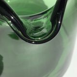 Pitcher glass blown mouth dark green