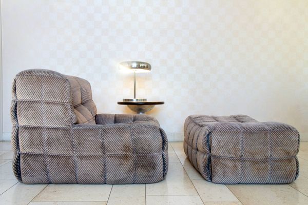 Fauteuil Kashima et son ottoman, Ligne Roset 1976, Michel Ducaroy