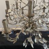 12-bulb metal chandelier with tassels