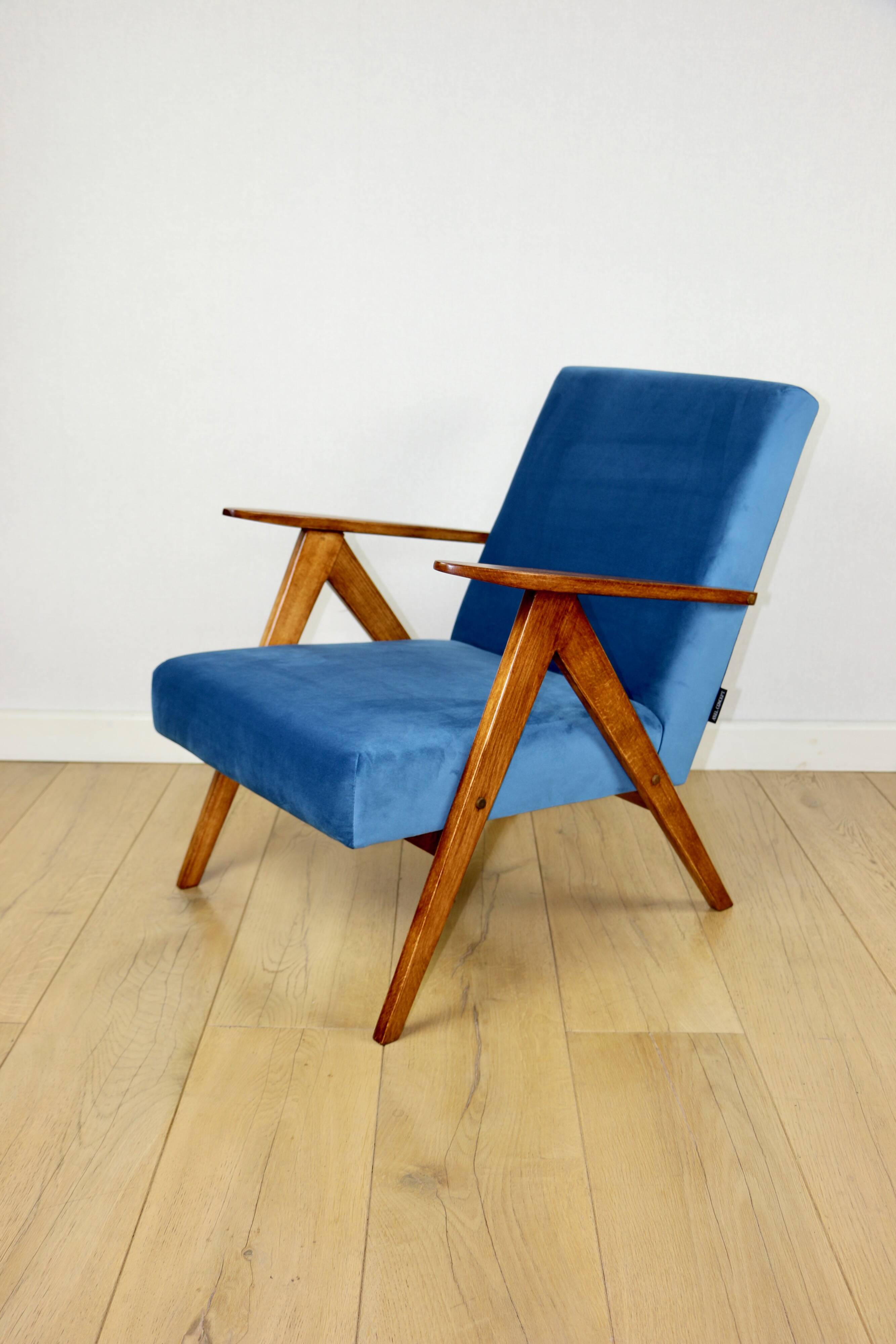 B-310 VAR armchair sea blue blue velvet - 2 pieces available