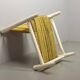 Charlotte Perriand Style Low Seat White Wicker Oak Lounge Chair and Stool