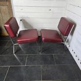 Pair of chrome footed armchairs from the 60s