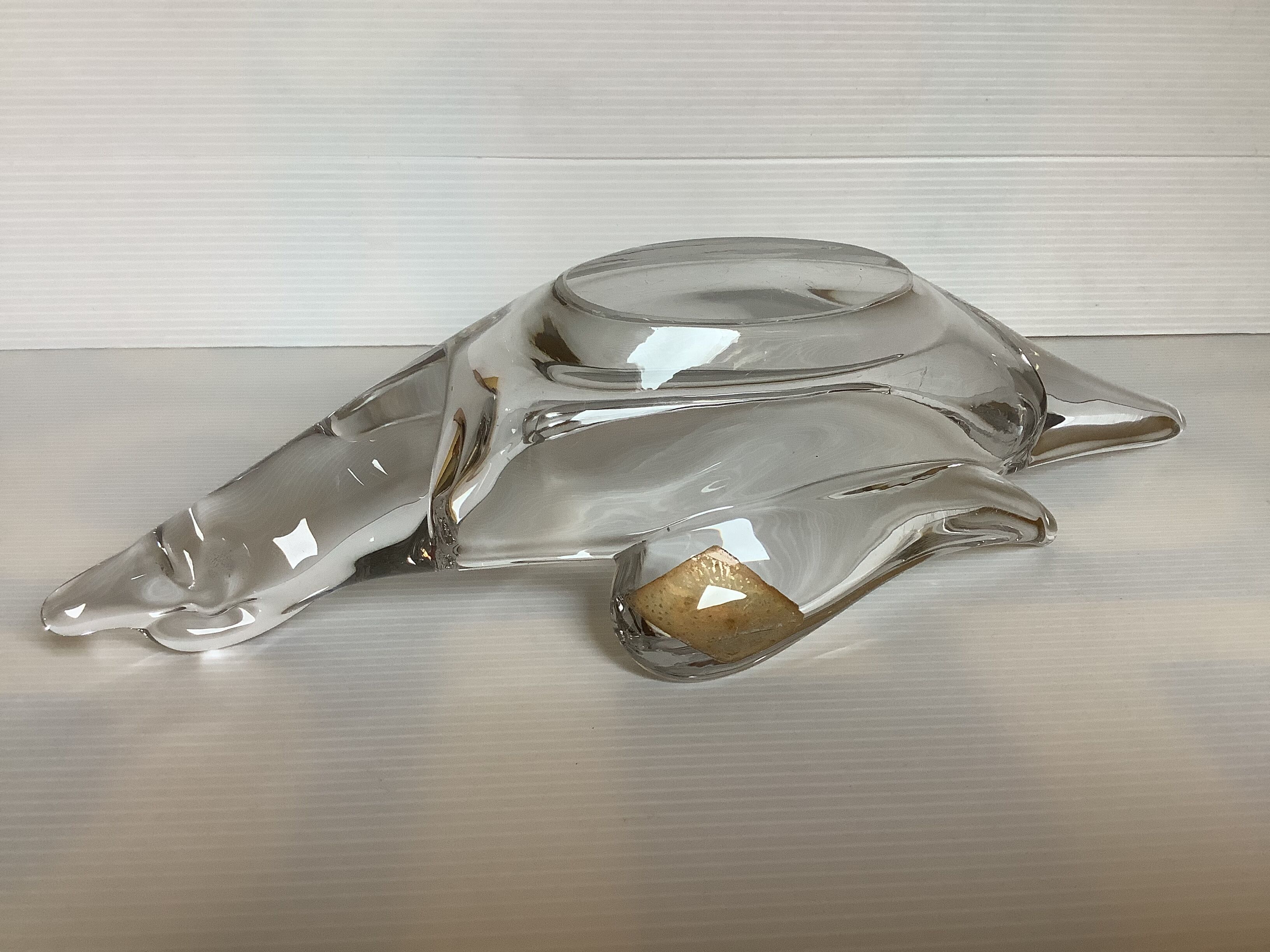 Trinket bowl swallow crystal valves the chatel France