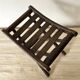 Folding slatted wooden stool