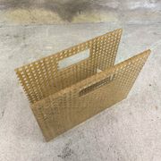 Porte-revues vintage en plexiglas et cannage
