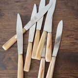 Set of 8 knives with horn handle