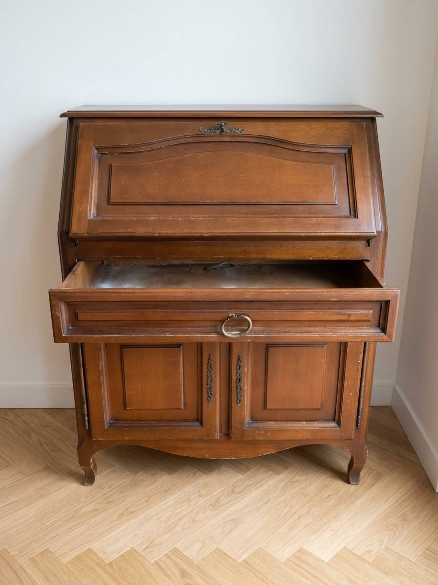 Louis XV style secretary in cherry wood