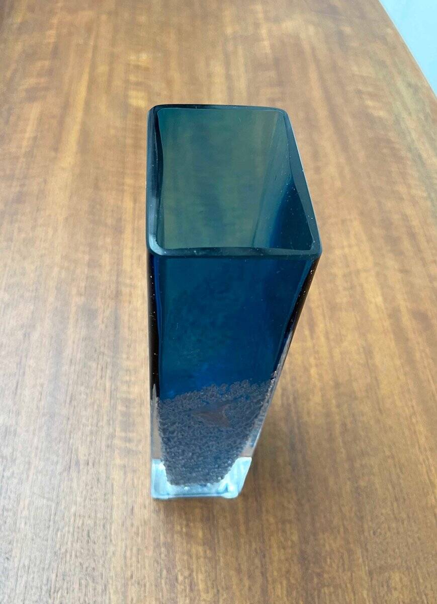 Mid-Century German Glass Block Vase by Ingrid Glas, Germany, 1960s