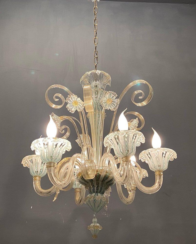 Venetian Murano Art Glass Chandelier from Venini