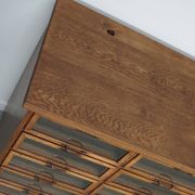 Vintage Dutch oak haberdashery shop cabinet, 1930s