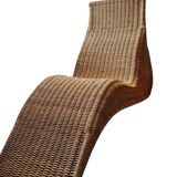 Chaises longues vintage "Karlskrona" en osier et bambou par Karl Malmvell pour Ikéa