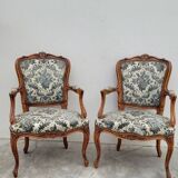 Paire de fauteuils style Louis XV Cabriolet ancien