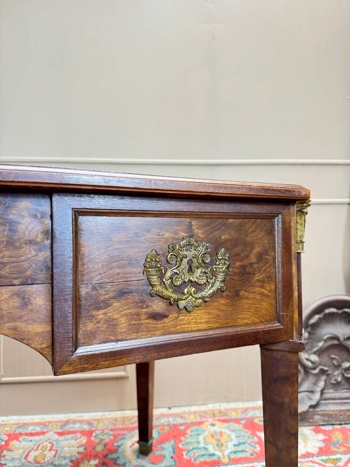 Bureau Plat Double Faces En Acajou De Style Louis XVI XIX Eme Siècle