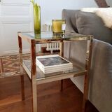 Pair of gold side tables Roche Bobois