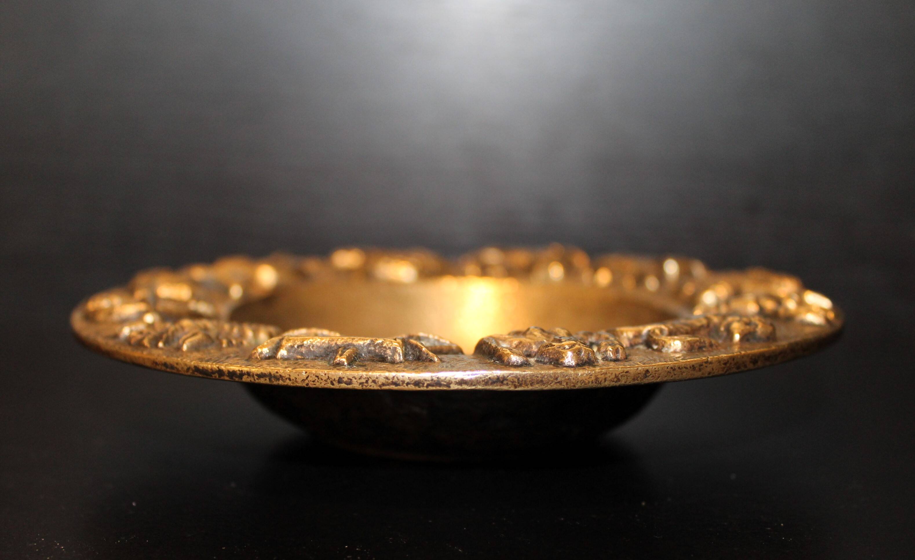 Bronze zodiac ashtray and pocket tray