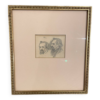 Drawing portrait of two men