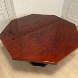Red lacquered dining table and gold dust, 1970s