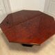 Red lacquered dining table and gold dust, 1970s