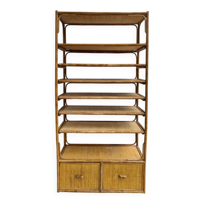 Étagère en rotin et bambou italienne