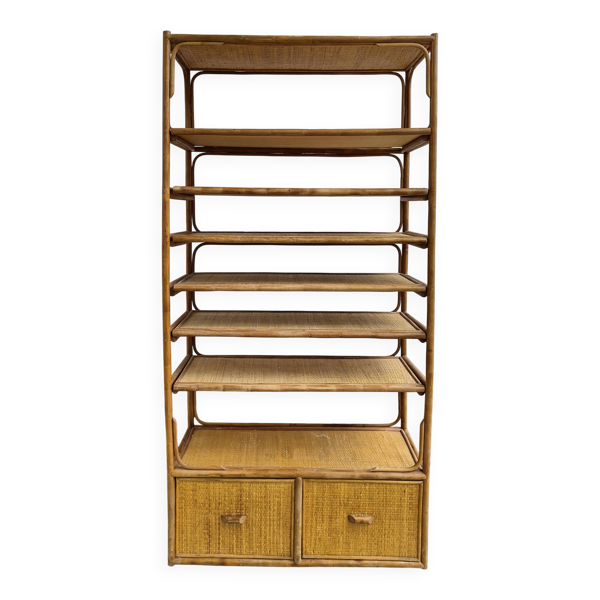 Étagère en rotin et bambou italienne