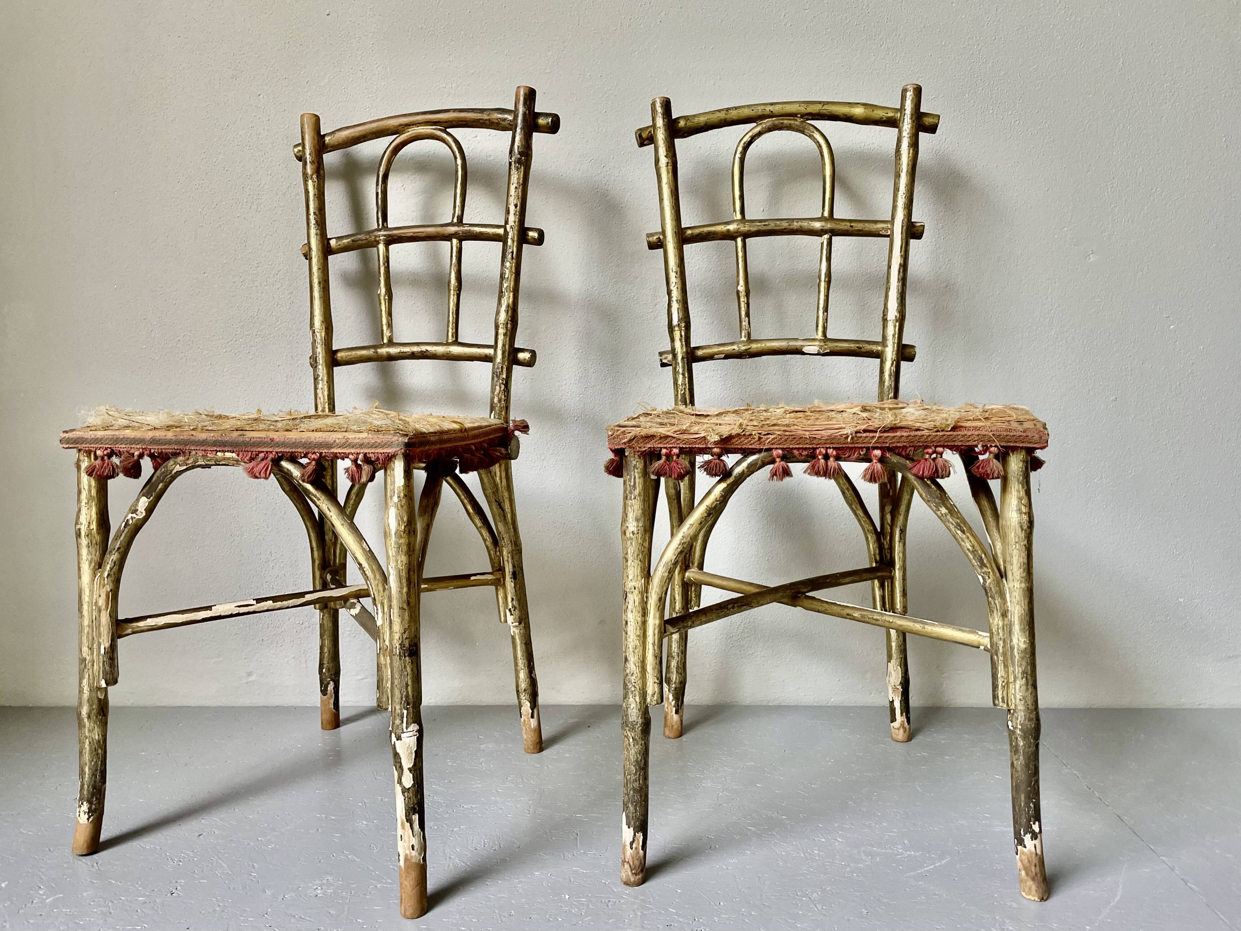 Pair of 19th century Faux Bamboo Parlor Chairs by Thonet