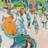 Hafenpromenade, Color Lithograph
