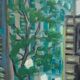 Peinture moderne suédoise de Jack Eichborn huile sur toile, années 1960