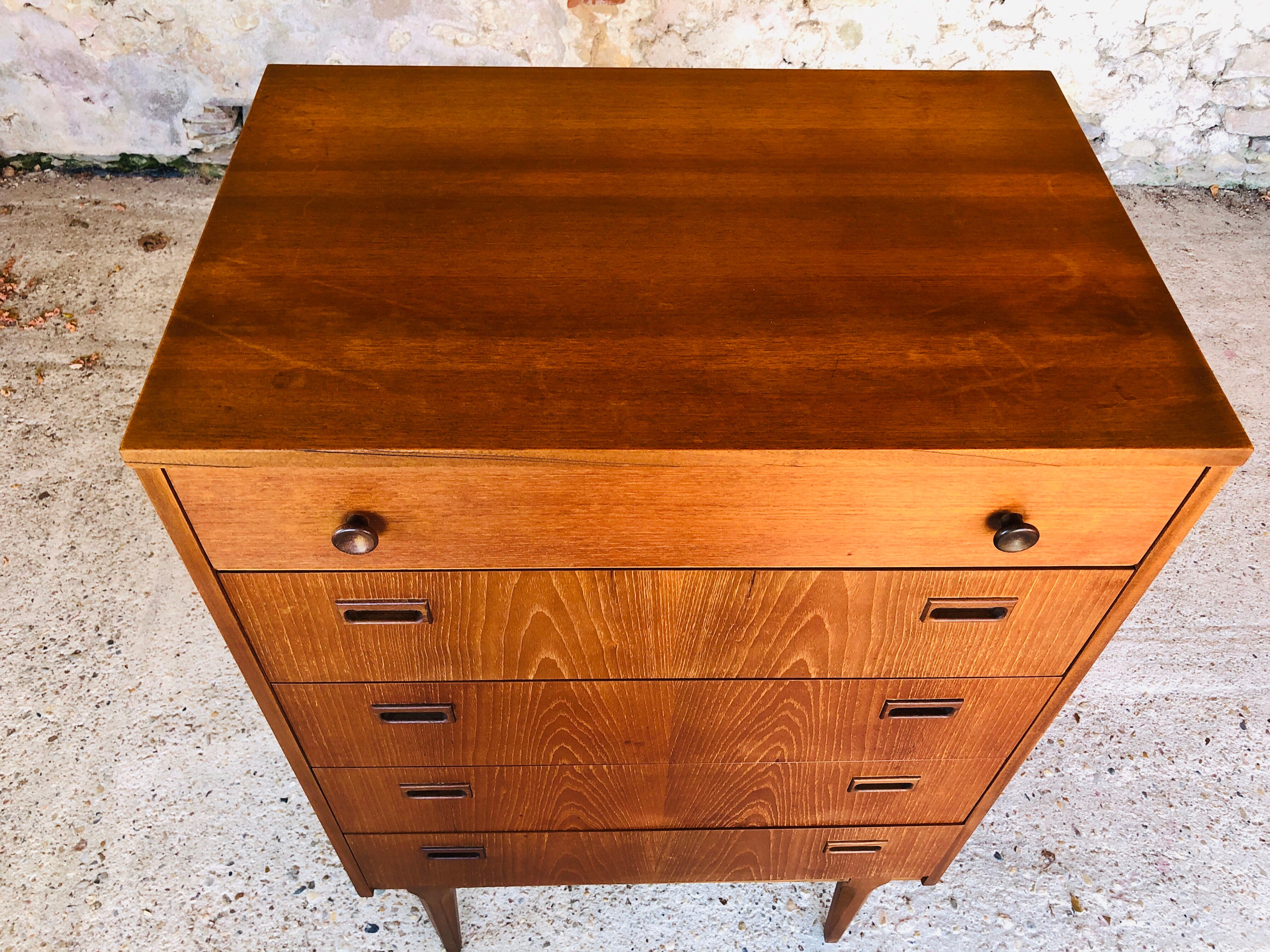 5-drawer teak dresser by Nathan, 60s