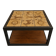 Low Table in Glazed Ceramic and Black Metal, Decorated with Stylised Birds