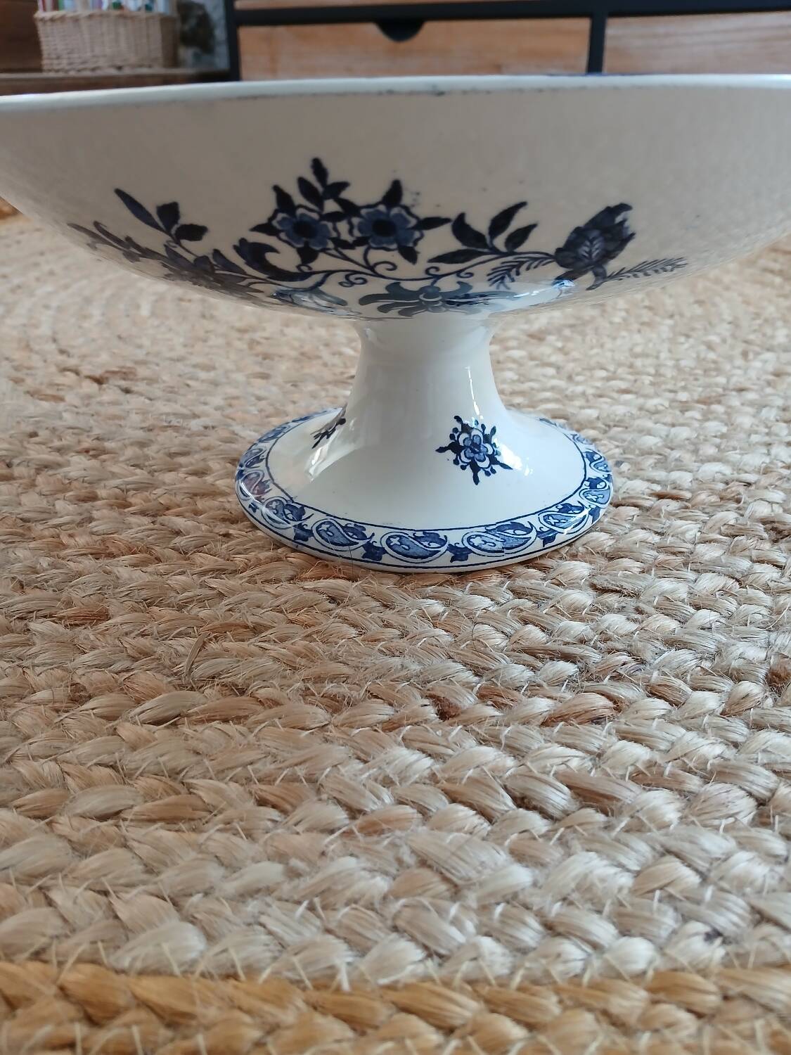 Antique compote dish in ironstone